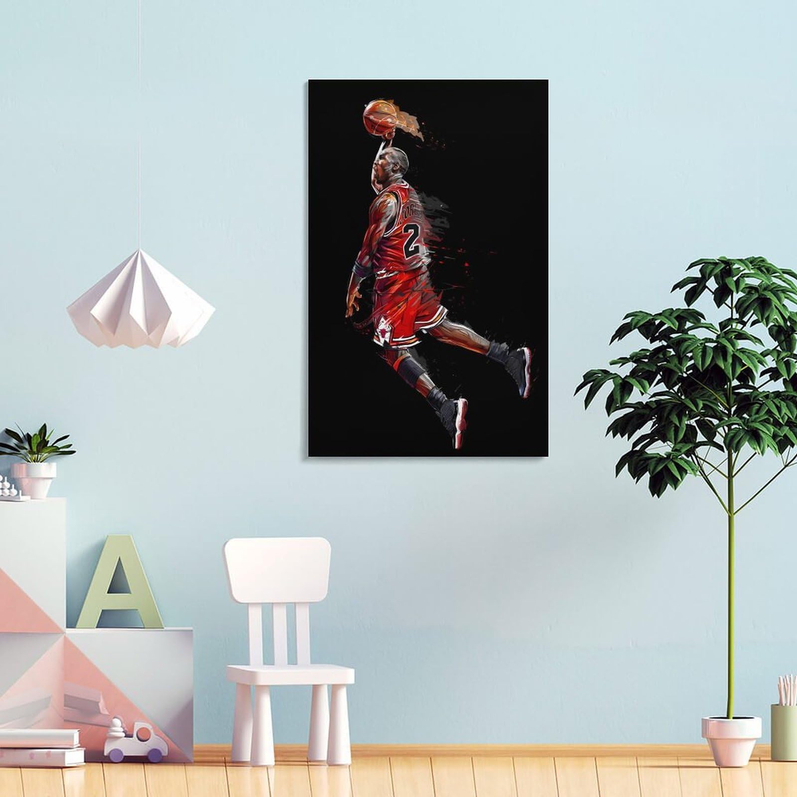 Amazon.co.jp: 抽象キャンバス絵画マイケルジョーダンポスター